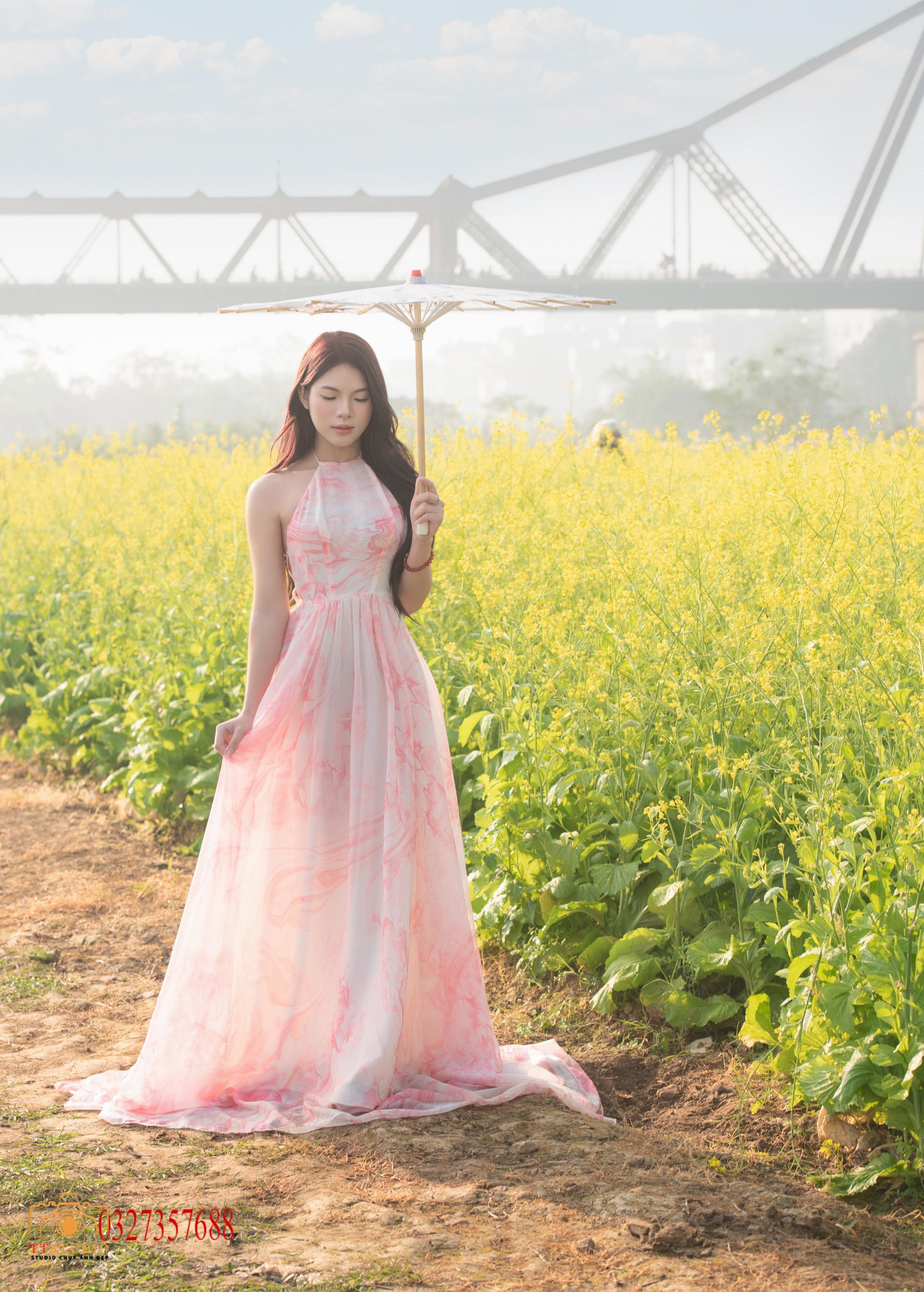 Ảnh hoa cải Cầu Long Biên