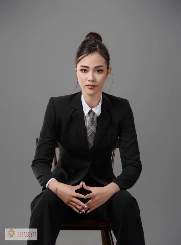 Ảnh nữ doanh nhân mặc vest đen đẹp