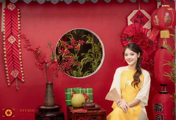 Áo dài chụp ảnh tết
