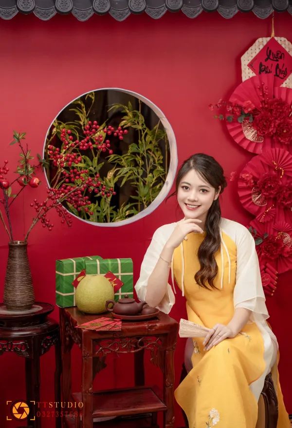Áo dài chụp ảnh tết