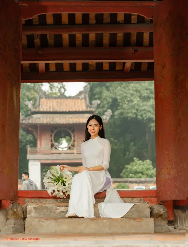 Ảnh áo dài ở văn miếu