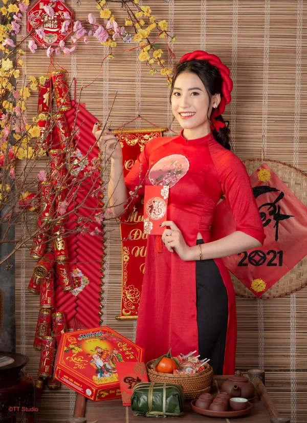Chụp ảnh áo dài cách tân tết