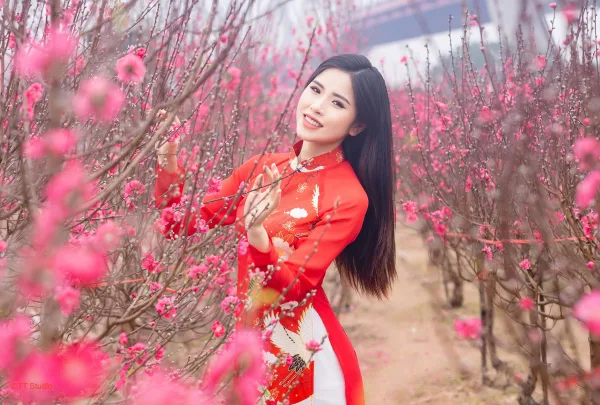 Chụp ảnh áo dài tết