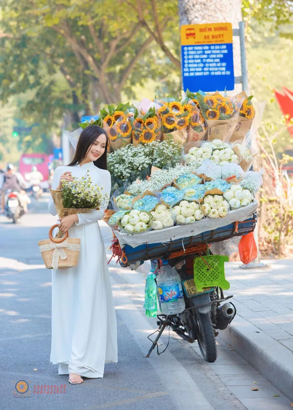 Hình ảnh xe hoa mùa thu Hà Nội